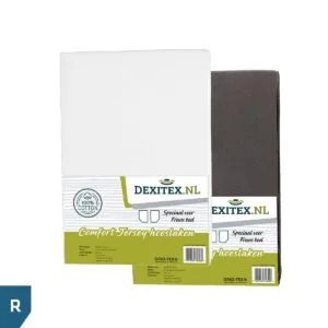 Dexitex Jersey hoeslaken RECHTS, Frans bed wit of antraciet