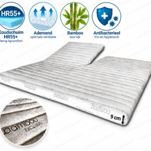 HR55+ Koudschuim Split Topper BAMBOO 9 cm | Matrasbestellen.nl