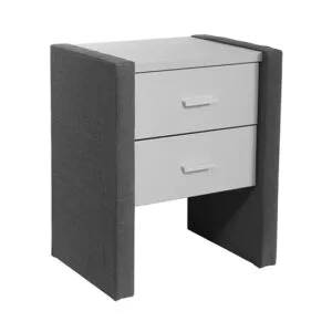 Nachtkastje Bond gestoffeerde wandpanelen met twee lades