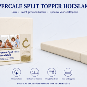 Katoenen hoeslaken topper Wit