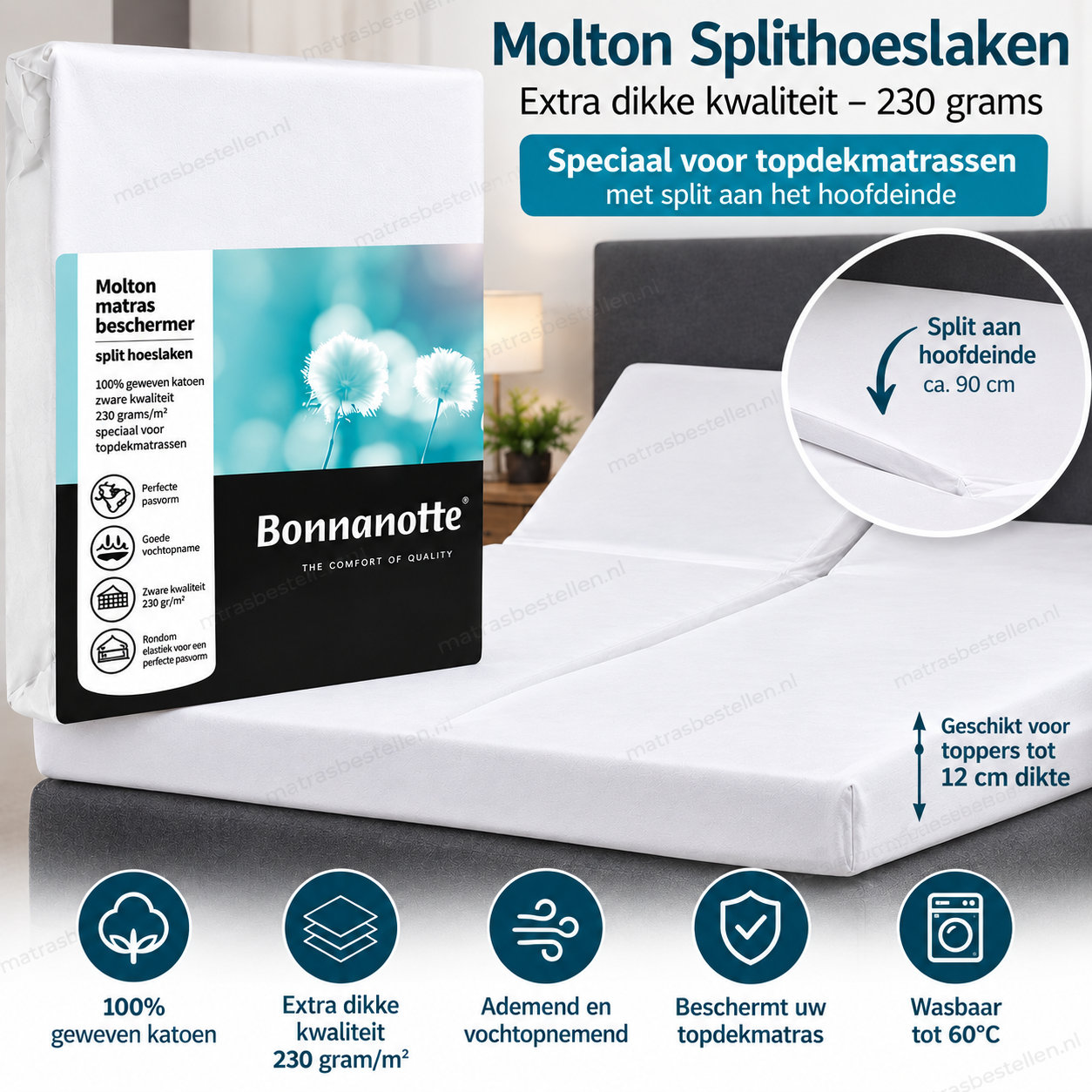 split molton geweven