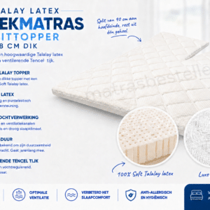 Talalay topper - 8 cm - Split - de luxe