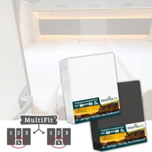 Jersey hoeslakenset - 4 delig met midden matras