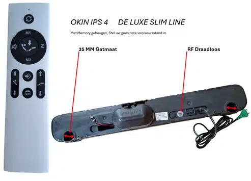 Okin IPS 4 motor 6500N 2 motorig (35MM) met RF draadloos