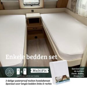 Enkele bedden Waterdichte molton hoeslakenset 2 delig