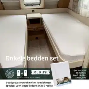 Enkele bedden Waterdichte molton hoeslakenset 2 delig