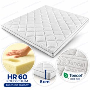 HR60 Koudschuim Topper 8 cm – TENCEL® | Matrasbestellen